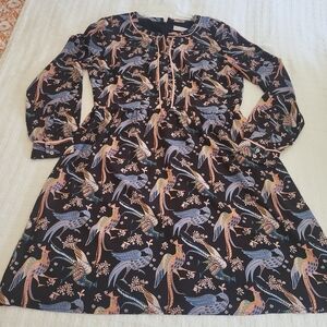Loft dress with Colorful Bird Print.  Size 10